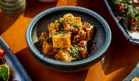 Roasted Tofu with Coconut Peanut Sauce
