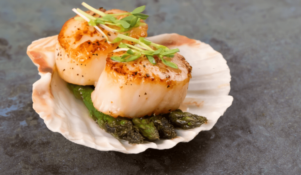 Air Fried Scallops and Vegetables