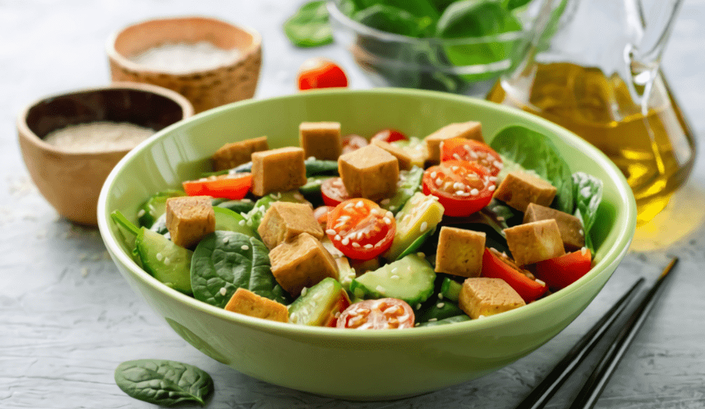 Buffalo Tofu & Veggie Salad