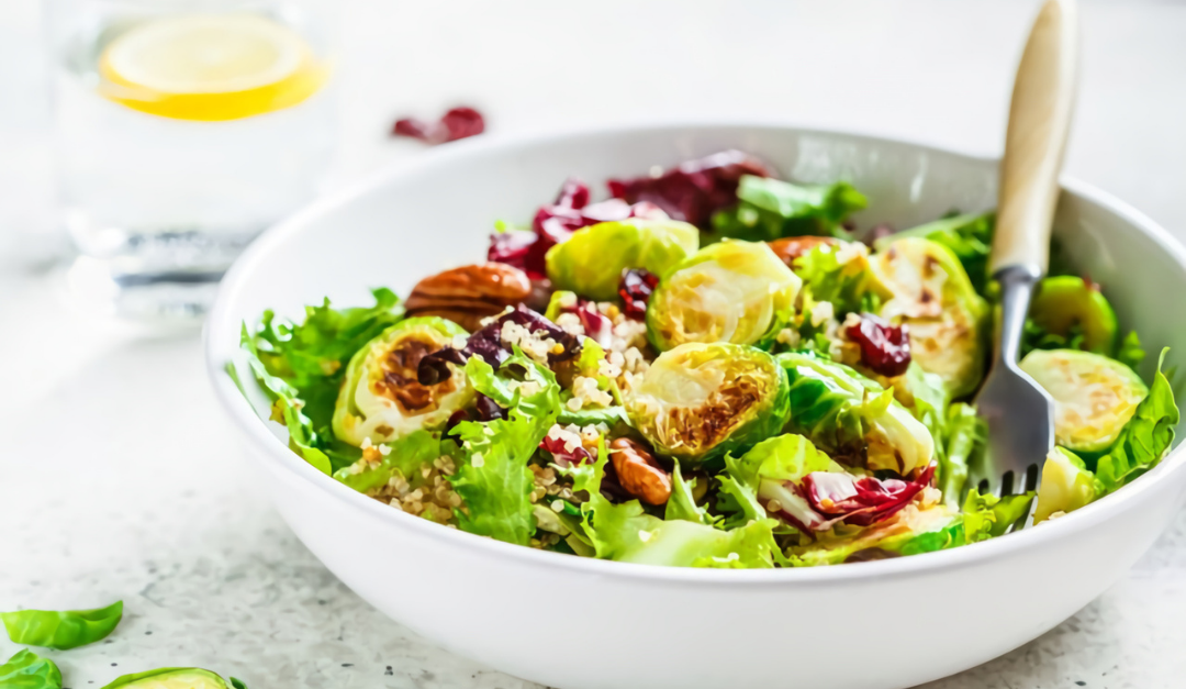 Spring Shaved Brussels Sprout Salad with Lemon Poppyseed Dressing
